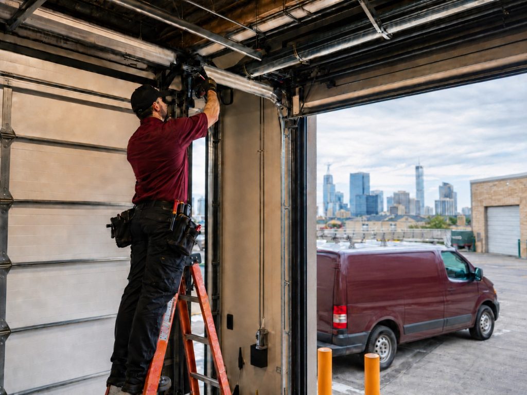 Red Rocks Garage Doors Commercial Garage Door Repair in Denver - Before