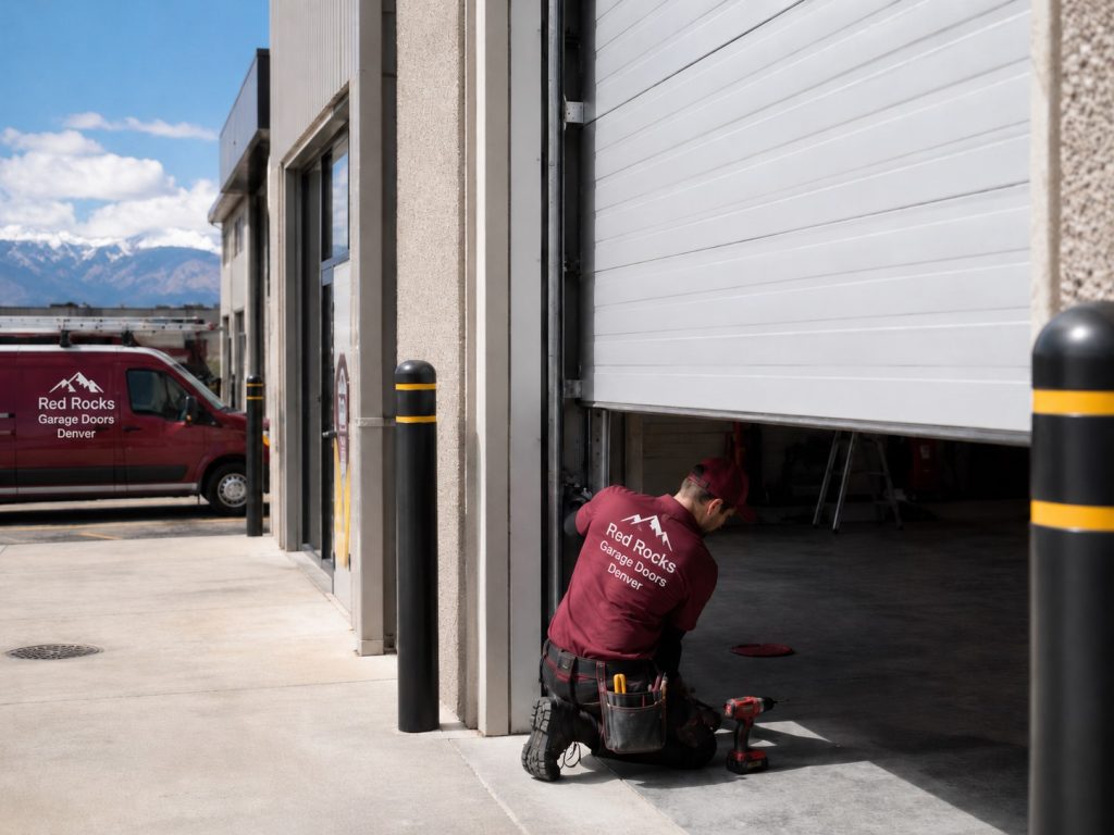 Commercial Garage Doors Repair in Progress